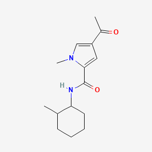 molecular formula C15H22N2O2 B7525573 4-acetyl-1-methyl-N-(2-methylcyclohexyl)pyrrole-2-carboxamide 