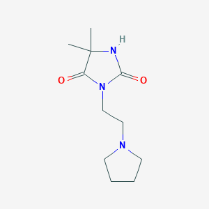 molecular formula C11H19N3O2 B7525601 5,5-Dimethyl-3-(2-pyrrolidin-1-ylethyl)imidazolidine-2,4-dione 