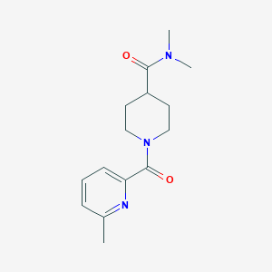 molecular formula C15H21N3O2 B7525606 N,N-dimethyl-1-(6-methylpyridine-2-carbonyl)piperidine-4-carboxamide 