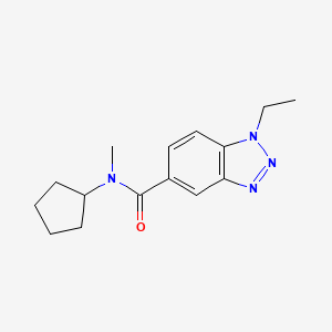 molecular formula C15H20N4O B7525669 N-cyclopentyl-1-ethyl-N-methylbenzotriazole-5-carboxamide 