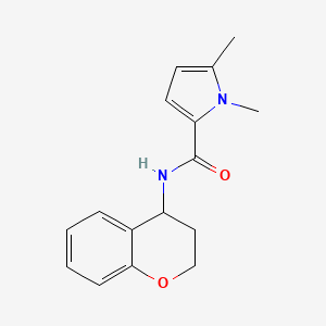 molecular formula C16H18N2O2 B7525720 N-(3,4-dihydro-2H-chromen-4-yl)-1,5-dimethylpyrrole-2-carboxamide 