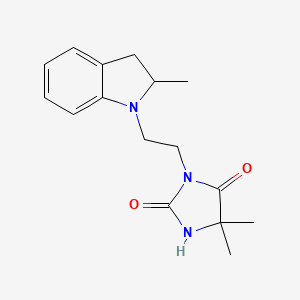 molecular formula C16H21N3O2 B7525745 5,5-Dimethyl-3-[2-(2-methyl-2,3-dihydroindol-1-yl)ethyl]imidazolidine-2,4-dione 