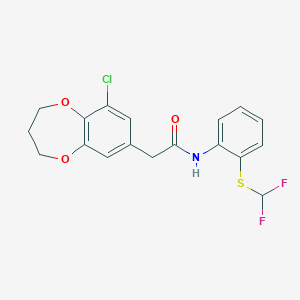 2-(6-chloro-3,4-dihydro-2H-1,5-benzodioxepin-8-yl)-N-[2-(difluoromethylsulfanyl)phenyl]acetamide