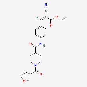 molecular formula C23H23N3O5 B7525790 ethyl (Z)-2-cyano-3-[4-[[1-(furan-3-carbonyl)piperidine-4-carbonyl]amino]phenyl]prop-2-enoate 