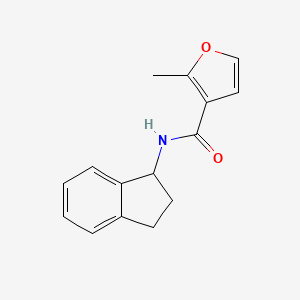 molecular formula C15H15NO2 B7525841 N-(2,3-dihydro-1H-inden-1-yl)-2-methylfuran-3-carboxamide 