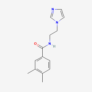 molecular formula C14H17N3O B7525903 N-(2-imidazol-1-ylethyl)-3,4-dimethylbenzamide 