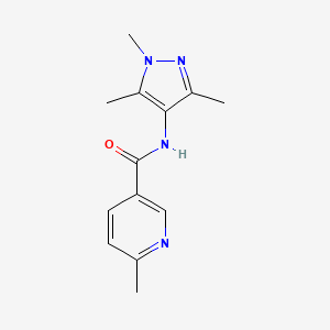 6-methyl-N-(1,3,5-trimethylpyrazol-4-yl)pyridine-3-carboxamide