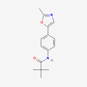 2,2-dimethyl-N-[4-(2-methyl-1,3-oxazol-5-yl)phenyl]propanamide