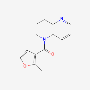 molecular formula C14H14N2O2 B7525986 3,4-dihydro-2H-1,5-naphthyridin-1-yl-(2-methylfuran-3-yl)methanone 