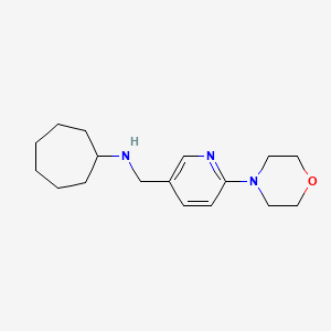 N-[(6-morpholin-4-ylpyridin-3-yl)methyl]cycloheptanamine