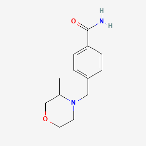 molecular formula C13H18N2O2 B7526076 4-[(3-Methylmorpholin-4-yl)methyl]benzamide 