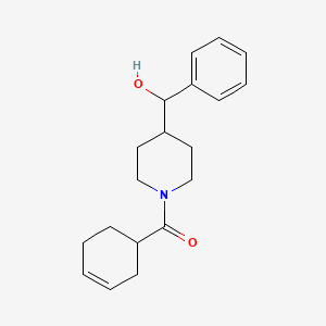 molecular formula C19H25NO2 B7526089 Cyclohex-3-en-1-yl-[4-[hydroxy(phenyl)methyl]piperidin-1-yl]methanone 