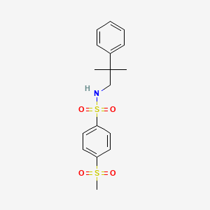 molecular formula C17H21NO4S2 B7526102 N-(2-methyl-2-phenylpropyl)-4-methylsulfonylbenzenesulfonamide 