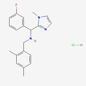 N-[(2,4-dimethylphenyl)methyl]-1-(3-fluorophenyl)-1-(1-methylimidazol-2-yl)methanamine;hydrochloride
