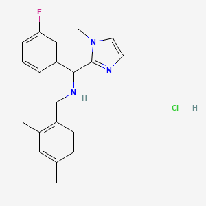 molecular formula C20H23ClFN3 B7526105 N-[(2,4-dimethylphenyl)methyl]-1-(3-fluorophenyl)-1-(1-methylimidazol-2-yl)methanamine;hydrochloride 