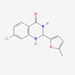 molecular formula C13H11ClN2O2 B7526106 7-chloro-2-(5-methylfuran-2-yl)-2,3-dihydro-1H-quinazolin-4-one 