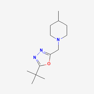 molecular formula C13H23N3O B7526123 2-Tert-butyl-5-[(4-methylpiperidin-1-yl)methyl]-1,3,4-oxadiazole 