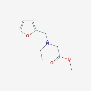 molecular formula C10H15NO3 B7526138 Methyl 2-{ethyl[(furan-2-yl)methyl]amino}acetate 