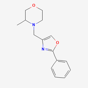 molecular formula C15H18N2O2 B7526139 3-Methyl-4-[(2-phenyl-1,3-oxazol-4-yl)methyl]morpholine 