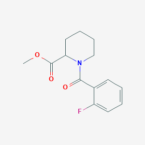 molecular formula C14H16FNO3 B7526140 Methyl 1-(2-fluorobenzoyl)piperidine-2-carboxylate 