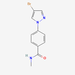 molecular formula C11H10BrN3O B7526151 4-(4-bromopyrazol-1-yl)-N-methylbenzamide 