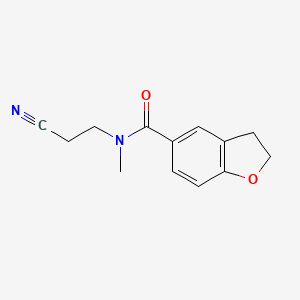 molecular formula C13H14N2O2 B7526167 N-(2-cyanoethyl)-N-methyl-2,3-dihydro-1-benzofuran-5-carboxamide 
