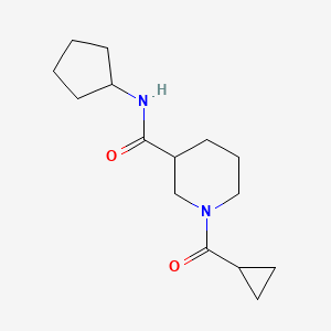 molecular formula C15H24N2O2 B7526174 N-cyclopentyl-1-(cyclopropanecarbonyl)piperidine-3-carboxamide 