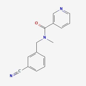 molecular formula C15H13N3O B7526180 N-[(3-cyanophenyl)methyl]-N-methylpyridine-3-carboxamide 