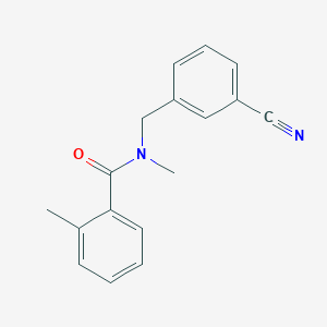 molecular formula C17H16N2O B7526184 N-[(3-cyanophenyl)methyl]-N,2-dimethylbenzamide 