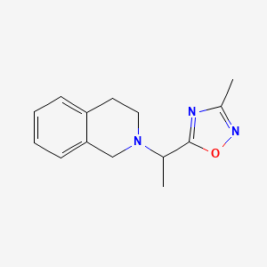 molecular formula C14H17N3O B7526187 5-[1-(3,4-dihydro-1H-isoquinolin-2-yl)ethyl]-3-methyl-1,2,4-oxadiazole 