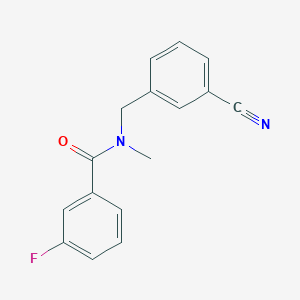 molecular formula C16H13FN2O B7526201 N-[(3-cyanophenyl)methyl]-3-fluoro-N-methylbenzamide 