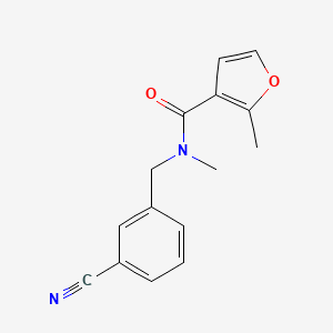 molecular formula C15H14N2O2 B7526213 N-[(3-cyanophenyl)methyl]-N,2-dimethylfuran-3-carboxamide 