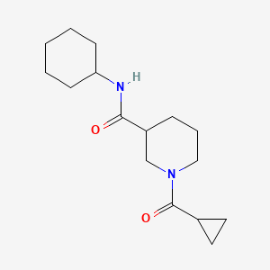 molecular formula C16H26N2O2 B7526225 N-cyclohexyl-1-(cyclopropanecarbonyl)piperidine-3-carboxamide 