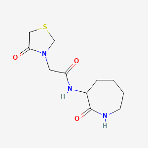 molecular formula C11H17N3O3S B7526231 N-(2-oxoazepan-3-yl)-2-(4-oxo-1,3-thiazolidin-3-yl)acetamide 