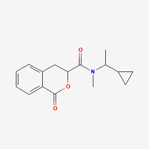 molecular formula C16H19NO3 B7526259 N-(1-cyclopropylethyl)-N-methyl-1-oxo-3,4-dihydroisochromene-3-carboxamide 