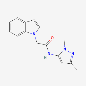 molecular formula C16H18N4O B7526265 N-(2,5-dimethylpyrazol-3-yl)-2-(2-methylindol-1-yl)acetamide 