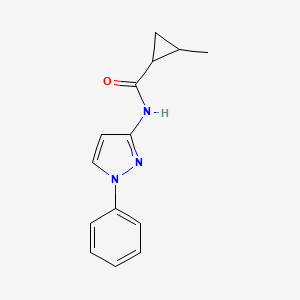 molecular formula C14H15N3O B7526272 2-methyl-N-(1-phenylpyrazol-3-yl)cyclopropane-1-carboxamide 