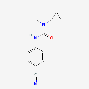 molecular formula C13H15N3O B7526276 3-(4-Cyanophenyl)-1-cyclopropyl-1-ethylurea 
