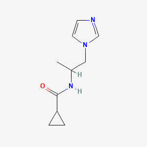 molecular formula C10H15N3O B7526278 N-(1-imidazol-1-ylpropan-2-yl)cyclopropanecarboxamide 