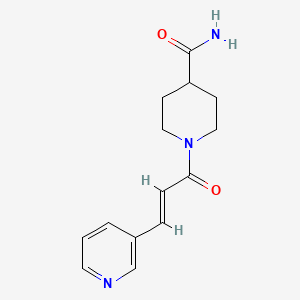 molecular formula C14H17N3O2 B7526282 1-[(E)-3-pyridin-3-ylprop-2-enoyl]piperidine-4-carboxamide 