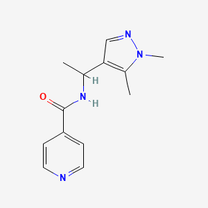 molecular formula C13H16N4O B7526295 N-[1-(1,5-dimethylpyrazol-4-yl)ethyl]pyridine-4-carboxamide 