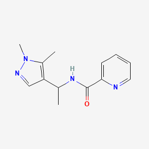 molecular formula C13H16N4O B7526316 N-[1-(1,5-dimethylpyrazol-4-yl)ethyl]pyridine-2-carboxamide 