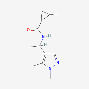molecular formula C12H19N3O B7526330 N-[1-(1,5-dimethylpyrazol-4-yl)ethyl]-2-methylcyclopropane-1-carboxamide 