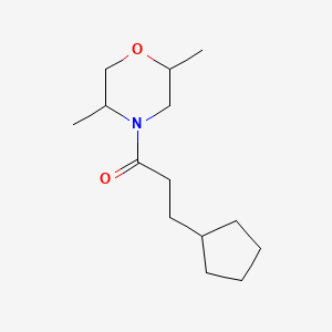 molecular formula C14H25NO2 B7526340 3-Cyclopentyl-1-(2,5-dimethylmorpholin-4-yl)propan-1-one 