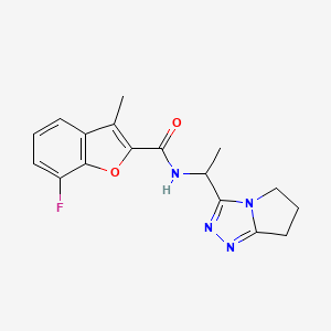 N-[1-(6,7-dihydro-5H-pyrrolo[2,1-c][1,2,4]triazol-3-yl)ethyl]-7-fluoro-3-methyl-1-benzofuran-2-carboxamide