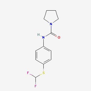 molecular formula C12H14F2N2OS B7526370 N-[4-(difluoromethylsulfanyl)phenyl]pyrrolidine-1-carboxamide 