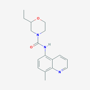 molecular formula C17H21N3O2 B7526373 2-ethyl-N-(8-methylquinolin-5-yl)morpholine-4-carboxamide 