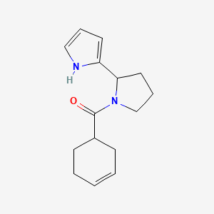 molecular formula C15H20N2O B7526384 cyclohex-3-en-1-yl-[2-(1H-pyrrol-2-yl)pyrrolidin-1-yl]methanone 