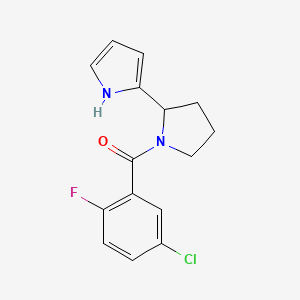 molecular formula C15H14ClFN2O B7526386 (5-chloro-2-fluorophenyl)-[2-(1H-pyrrol-2-yl)pyrrolidin-1-yl]methanone 