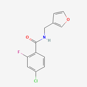 molecular formula C12H9ClFNO2 B7526473 4-chloro-2-fluoro-N-(furan-3-ylmethyl)benzamide 